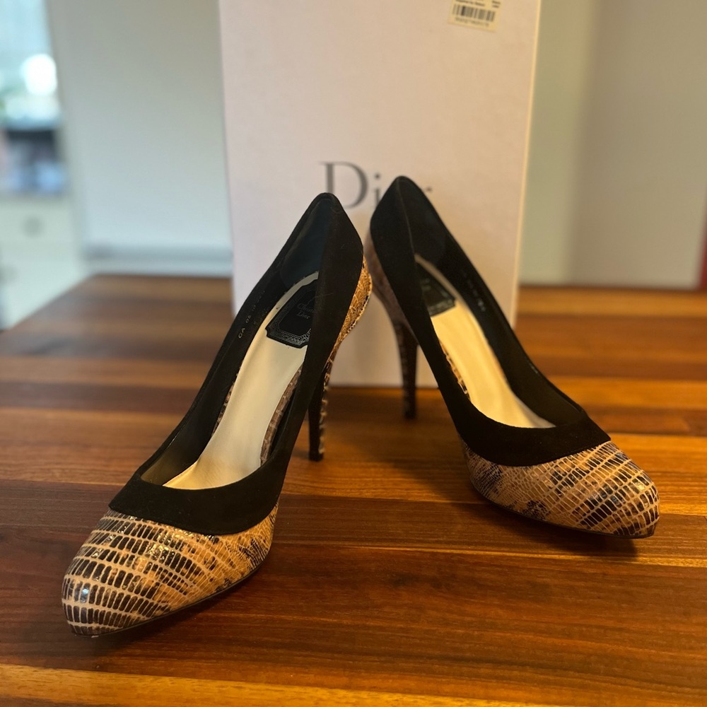 Christian Dior Snakeskin Duo Pump  38.5 EU like-new condition